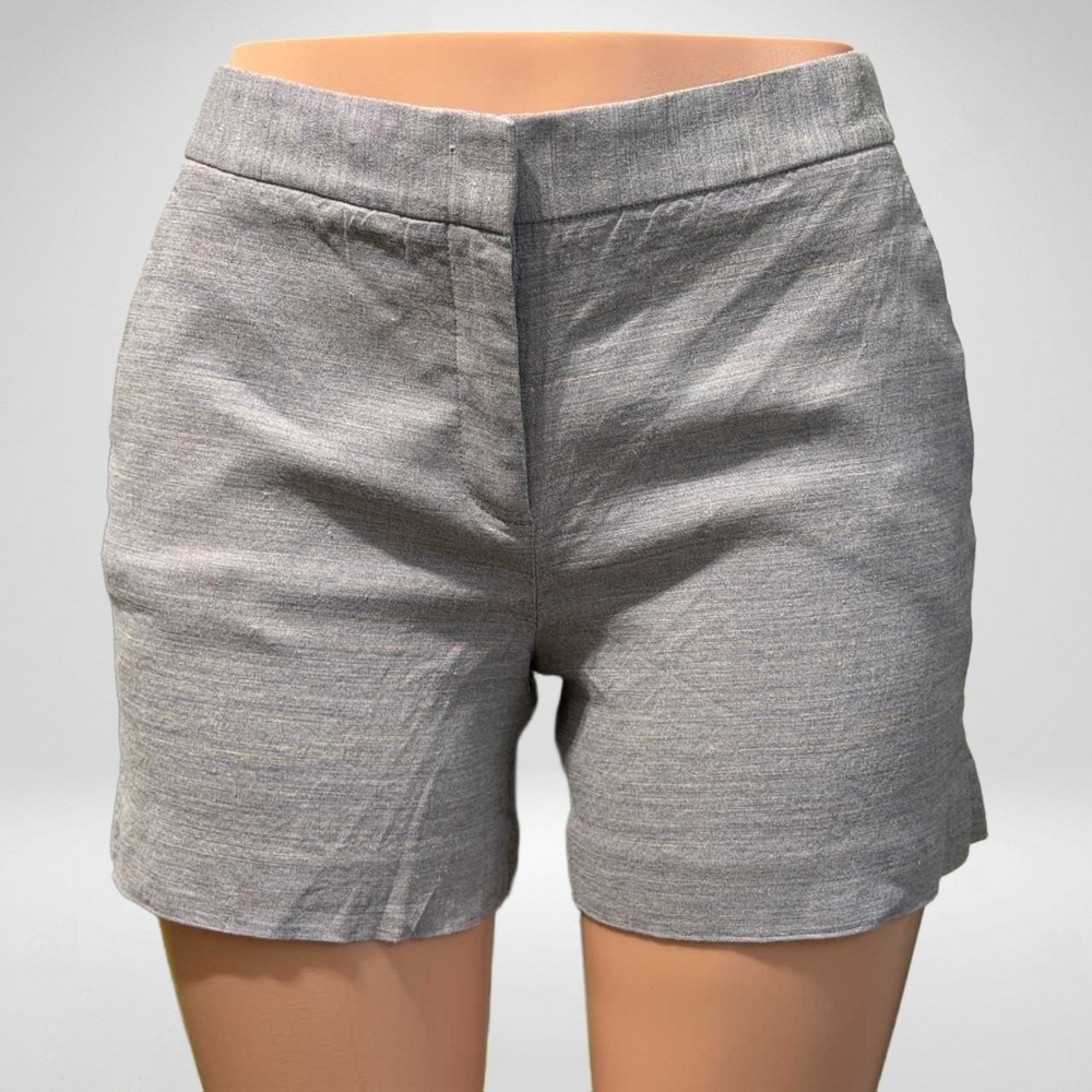 Theory Womens Grey Linen Blend Tailored Dress Shorts Size 6 New
